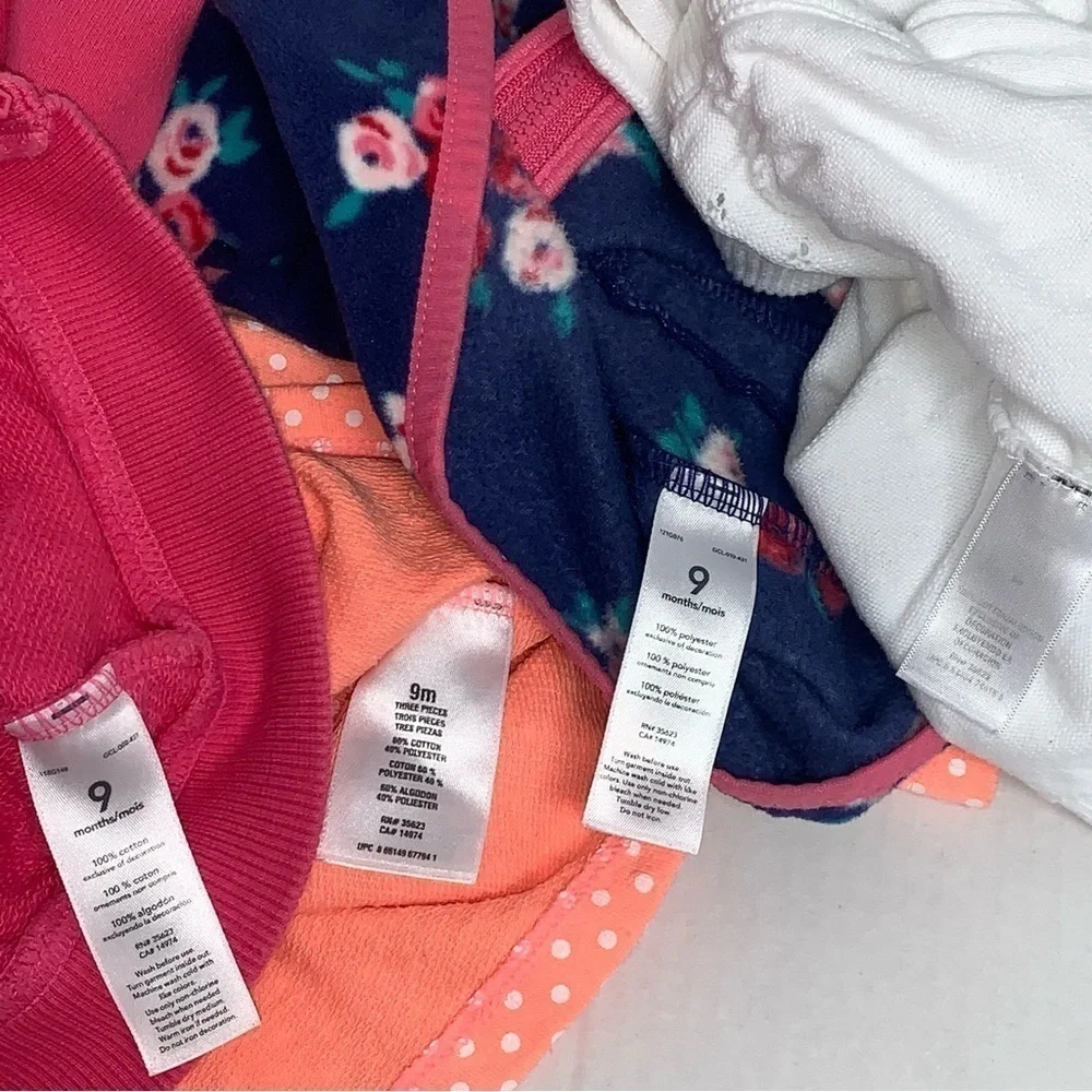 Baby Girls Lot of 4 Size 9 Months Carter's 3 Light Jackets 1 Cardigan Outerwear